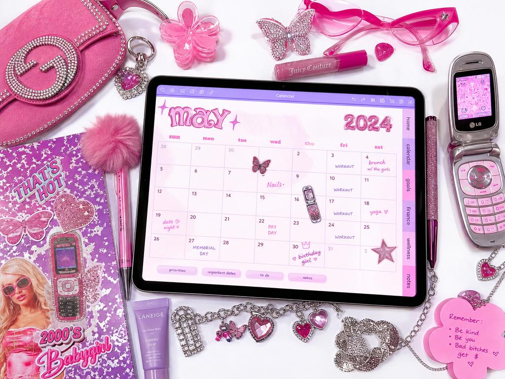 Y2K Chic Digital Calendar